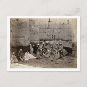 Cartão Postal Foto de grupo no Hall das Colunas, Karnak, T