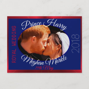 Cartão Postal Foto de Harry e Meghan Kiss Casado Real