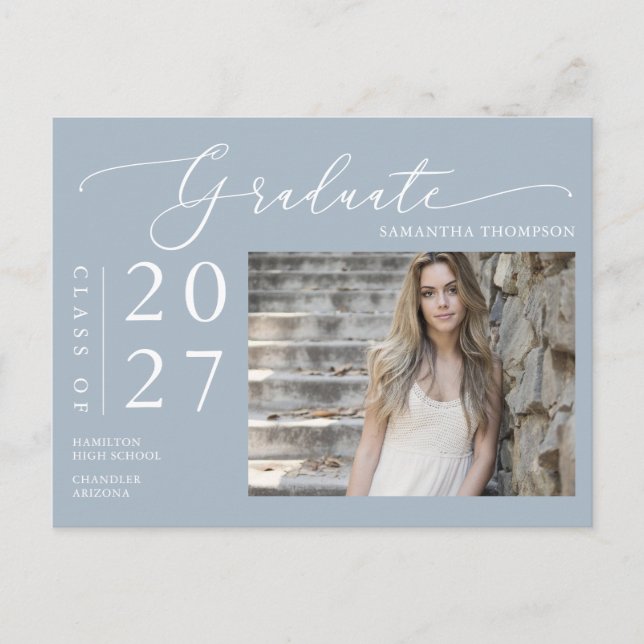 Cartão Postal Foto de lançamento do Formando de script azul Dust (Frente)