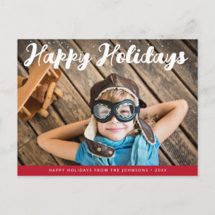 Cartão Postal foto de letra branca única de natal 