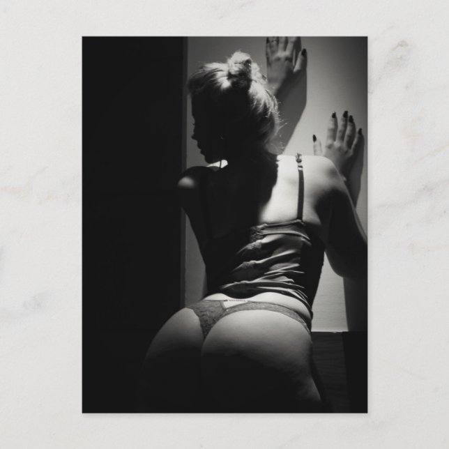 Cartão Postal Foto de lingerie branca e negra (Frente)