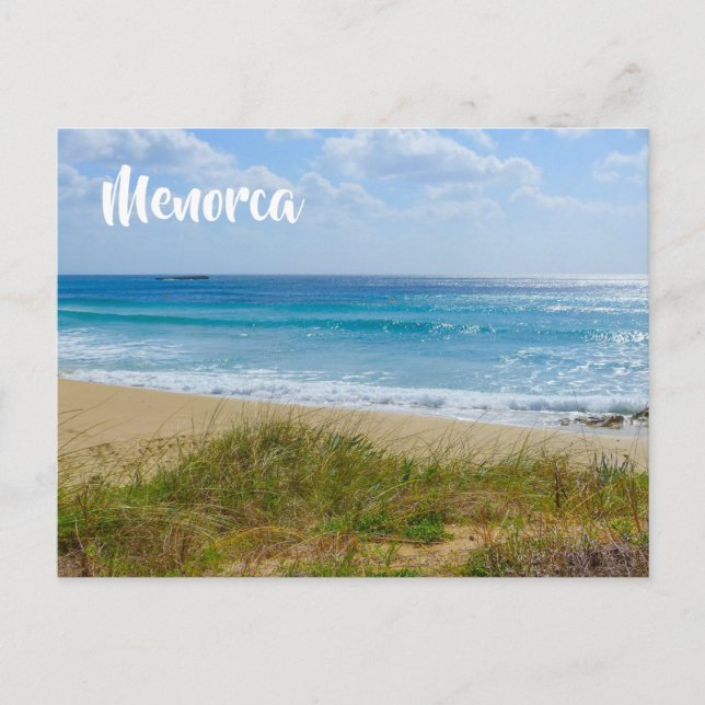 Cartão Postal Foto de Menorca Beach e Dunes (Frente)