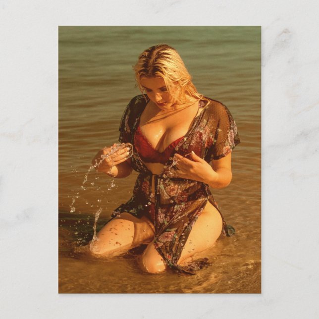 Cartão Postal Foto de modelo de moda de biquíni Postcard (Frente)