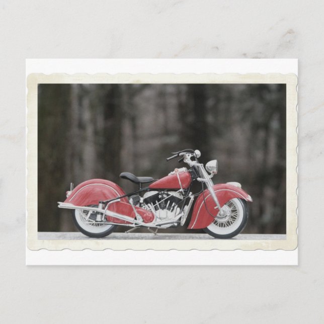 Cartão Postal Foto de moto de cor antiga (Frente)