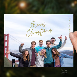 Cartão Postal Foto de Natal da Família, Minimalista Moderna