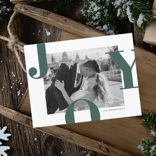 Cartão Postal Foto de Natal da JOY Moderna   Minimalista