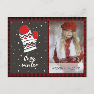 Cartão Postal Foto de Natal de Ano Novo da Xadrez Buffalo