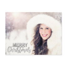 Foto de Natal do Modern Silver Glitter