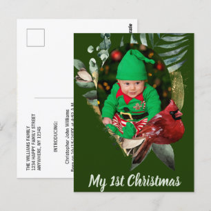 Cartão Postal Foto de Natal do Winter Baby Nascimento Anúncio Po