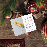 Cartão Postal Foto de Natal Moderno | Feriados Felizes Coloridos<br><div class="desc">Foto de Natal Moderno | Feriados Felizes Coloridos</div>
