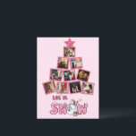 Cartão Postal Foto de Orçamento Deixe-a Neve Rosa Natal<br><div class="desc">Uma árvore de Natal rosa e bonita, feita com suas próprias fotos pessoais, faz com que este cartão postal de feriado seja perfeito para seus amigos e família. "Deixe nevar" um boneco de neve no meio. Bonito estrela rosa festiva e reluzente em cima desta árvore fotográfica termina com este doce...</div>