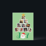 Cartão Postal Foto de Orçamento Joy Personalizado Natal<br><div class="desc">Uma árvore de Natal verde e bonita, feita com suas próprias fotos pessoais, faz com que este cartão postal de feriado do orçamento seja perfeito para seus amigos e família. "Joy" com Papai Noel no meio. Uma estrela de ouro festiva bonito em cima desta árvore fotográfica termina com este doce...</div>