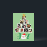 Cartão Postal Foto de Orçamento Joy Personalizado Natal<br><div class="desc">Uma árvore de Natal verde e bonita, feita com suas próprias fotos pessoais, faz com que este cartão postal de feriado do orçamento seja perfeito para seus amigos e família. "Joy" com Papai Noel no meio. Uma estrela de ouro festiva bonito em cima desta árvore fotográfica termina com este doce...</div>