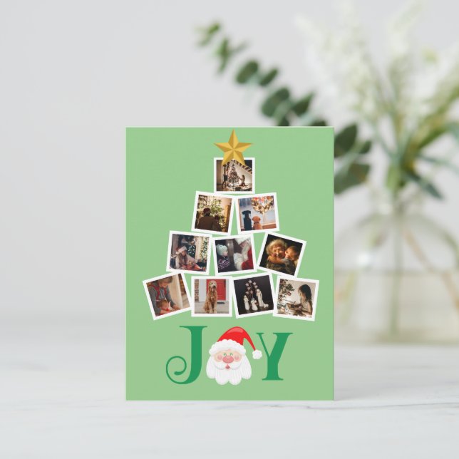 Cartão Postal Foto de Orçamento Joy Personalizado Natal (Em pé/Frente)