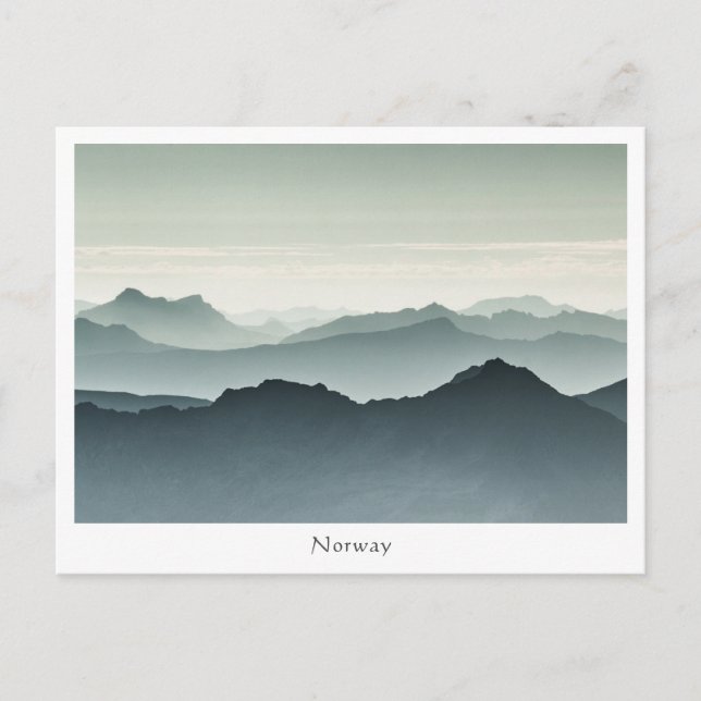 Cartão Postal Foto de Paisagem da Noruega (Frente)