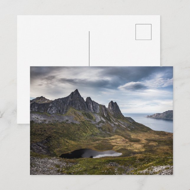 Cartão Postal Foto de Paisagem da Noruega (Frente/Verso)