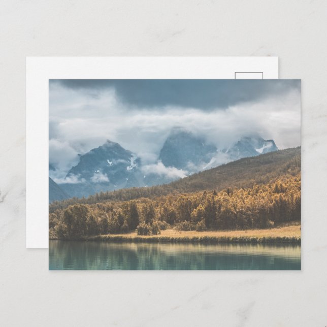 Cartão Postal Foto de Paisagem do outono da Noruega (Frente/Verso)