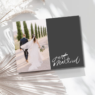 Cartão Postal Foto de Recém-Casados Agradecimento de Casamento