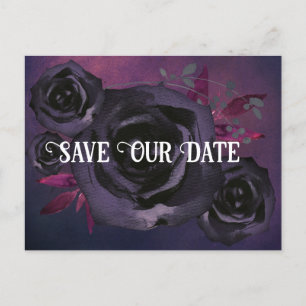 Cartão Postal Foto de Rosa preto roxo para salvar nossa data