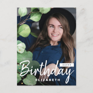 Cartão Postal Foto de saudação de aniversário do Elegante Eucaly