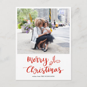Cartão Postal Foto de Script de Natal Feliz Moderna