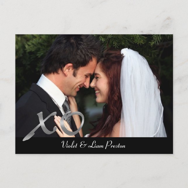 Cartão Postal Foto de Silver XO Obrigado (Frente)