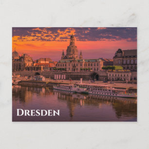 Cartão Postal Foto de viagem do pôr do sol em Dresden Alemanha
