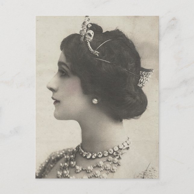 Cartão Postal foto de vintage Damas (Frente)