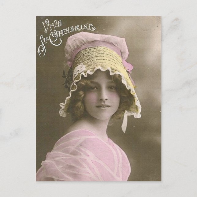 Cartão Postal foto de vintage Damas (Frente)
