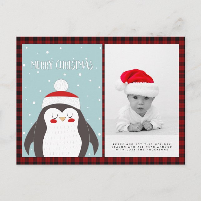 Cartão Postal Foto de Xadrez de Buffalo Xmas Ano Novo Folkart Pe (Frente)