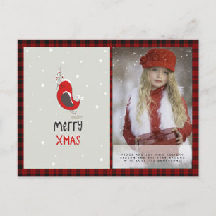 Cartão Postal Foto de Xadrez de Buffalo Xmas Ano Novo Folkart Re