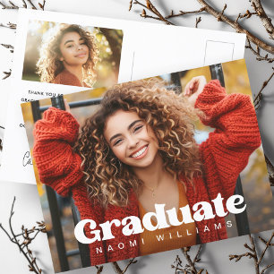 Cartão Postal foto do ano de formatura fonte retrô graduado