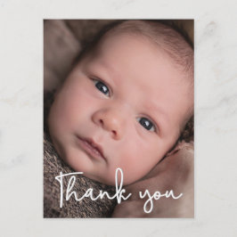 Cartão Postal Foto do bebê Anúncio de nascimento Retrato Obrigad