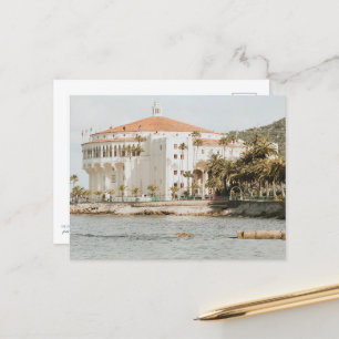 Cartão Postal Foto do casino da ilha Catalina na praia de Descan