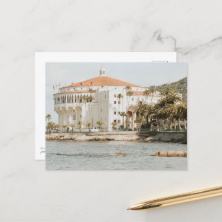 Cartão Postal Foto do casino da ilha Catalina na praia de Descan
