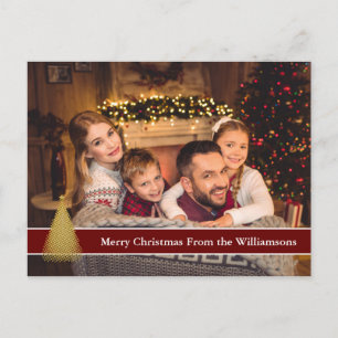 Cartão Postal Foto do cheio Cartaz Dourado Árvore de Natal Seu