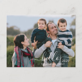 Cartão Postal Foto do Feliz ano novo Hello do Script Modern