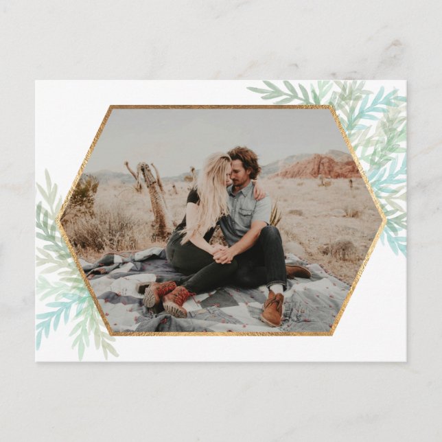 Cartão Postal Foto do Feriado de Aquarela das Ramais de inverno (Frente)