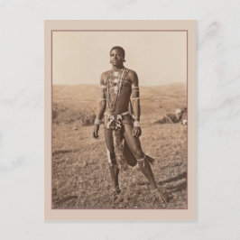Cartão Postal Foto do Homem Africano Vintage