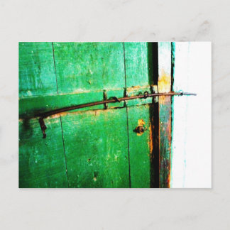 Cartão Postal Foto do Impressão de Arranque de Porta Verde