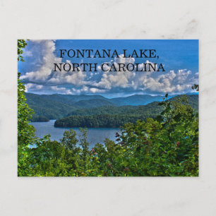 Cartão Postal Foto do Lago Fontana Carolina do Norte Céu Azul