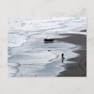 Cartão Postal Foto do mar chegando à costa no cartão-postal do