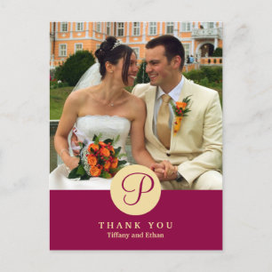 Cartão Postal Foto do monograma clássico do centro vermelho, obr