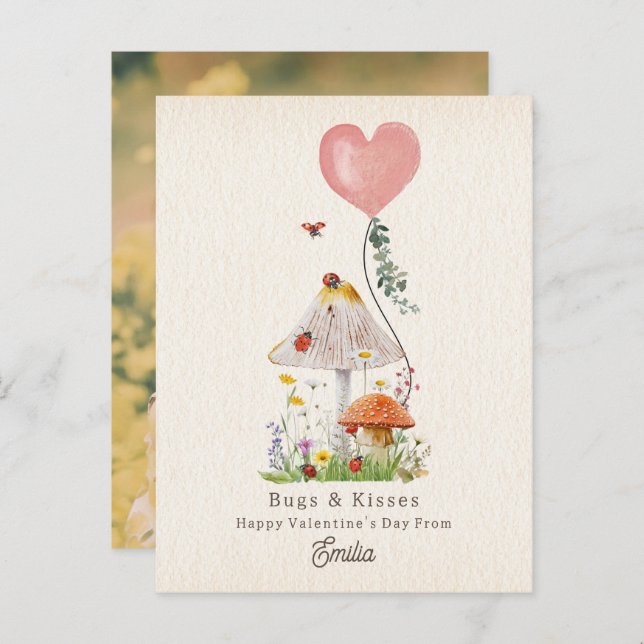 Cartão Postal Foto do Namorados Lady Bugs & Kisses na sala de au (Frente/Verso)