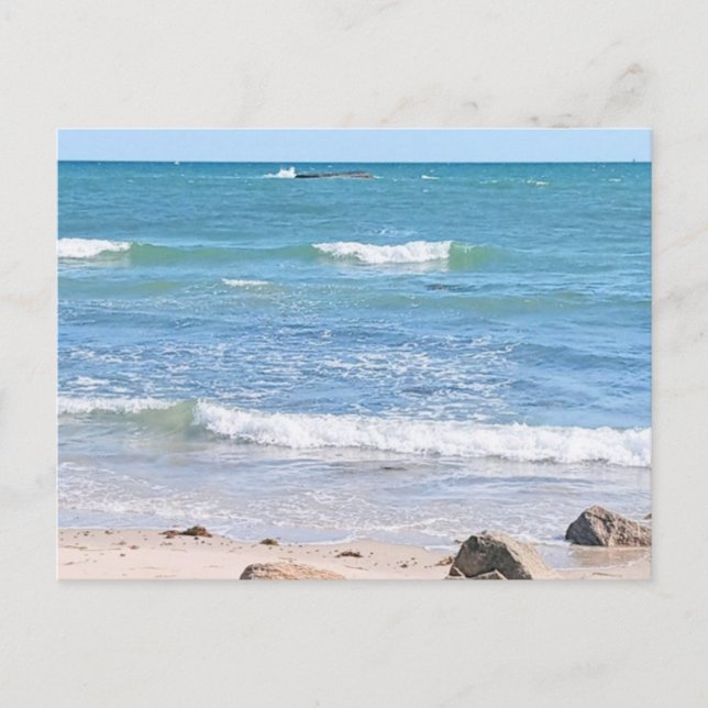 Cartão Postal Foto do Oceano Atlântico Azul (Frente)
