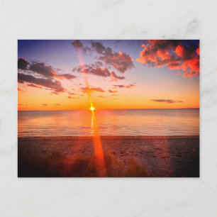 Cartão Postal Foto do pôr do sol na praia de Cape Cod