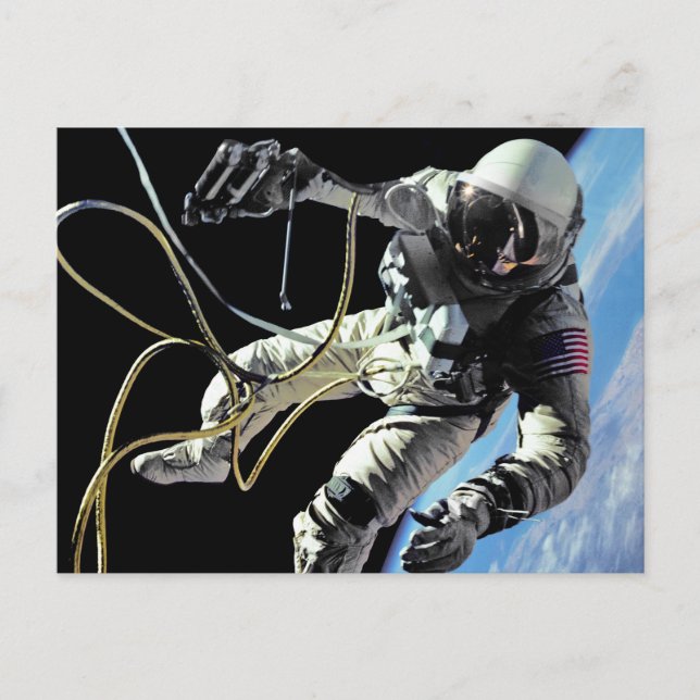 Cartão Postal Foto do Primeiro Astronauta Americano Spacewalk da (Frente)