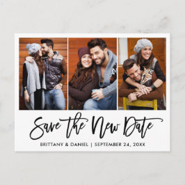 Cartão Postal Foto Do Script De Pincel 3 Salvar A Nova Data