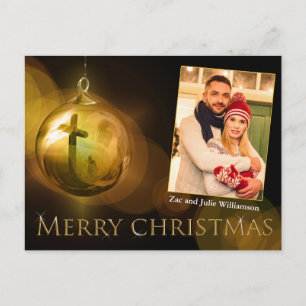 Cartão Postal Foto Dourada de Reflexão entre Cristos