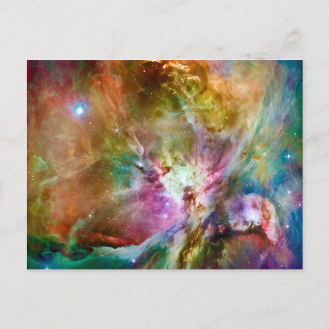 Cartão Postal Foto Espacial Decorativa da Nebula do Orion Galaxy (Frente)